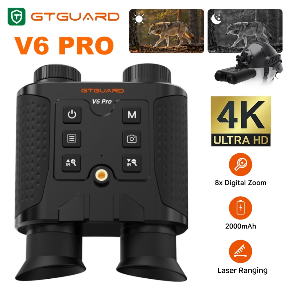 Outdoor Hunting Videos - 4Kナイトビジョン双眼鏡 8倍デジタルズーム 赤外線ナイトビジョンゴーグル望遠鏡 昼夜兼用 屋外狩猟用 ビデオ＆写真撮影対応