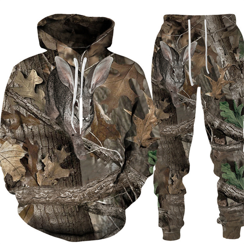 メンズ迷彩柄ハンティングアニマルトラックスーツ3Dオオカミプ - Outdoor Hunting Outfit のレビューと価格