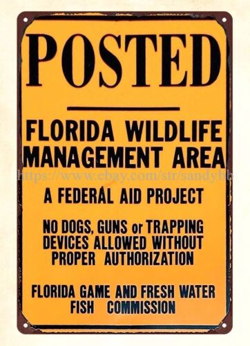 野生生物管理区狩猟釣り用金属製ブリキ看板 フロリダ州の標識 - Florida Hunting Fishing & Outdoor Adventures Reviews のレビューと価格
