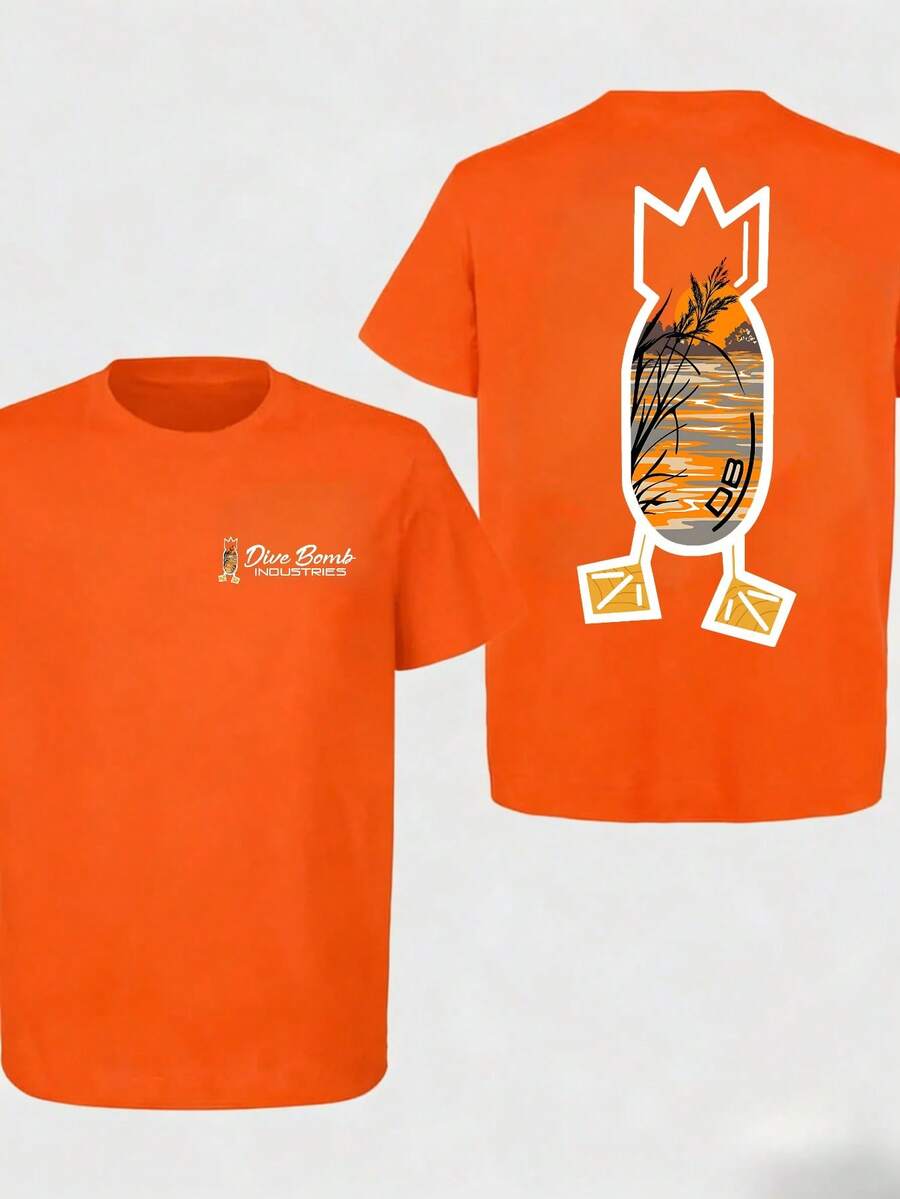 メンズ純綿Tシャツ、メンズ服、ハンティングTシャツ、夕焼け屋 - Outdoor Hunting Brand Logos のレビューと価格
