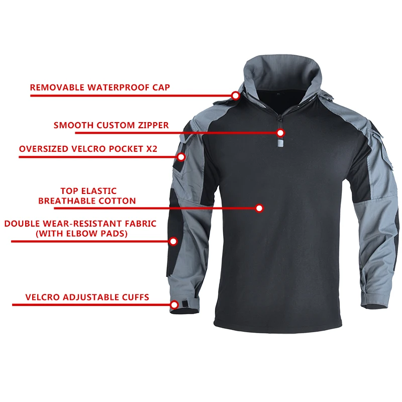 男性用アウトドアタクティカル迷彩服 コットンコンバット長袖シ - Outdoor Hunting Outfit のレビューと価格