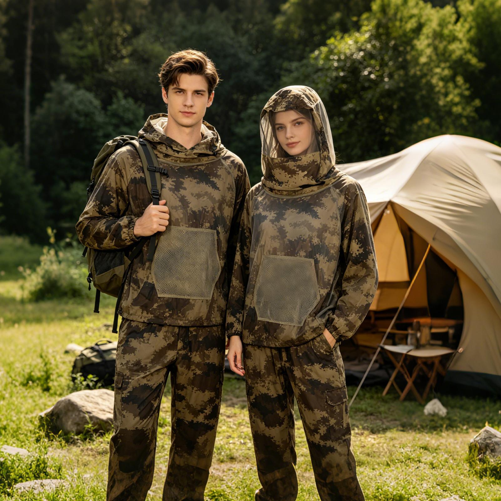 ハンティングスーツフライプルーフメッシュ衣装フード付き釣りス - Outdoor Hunting Outfit のレビューと価格