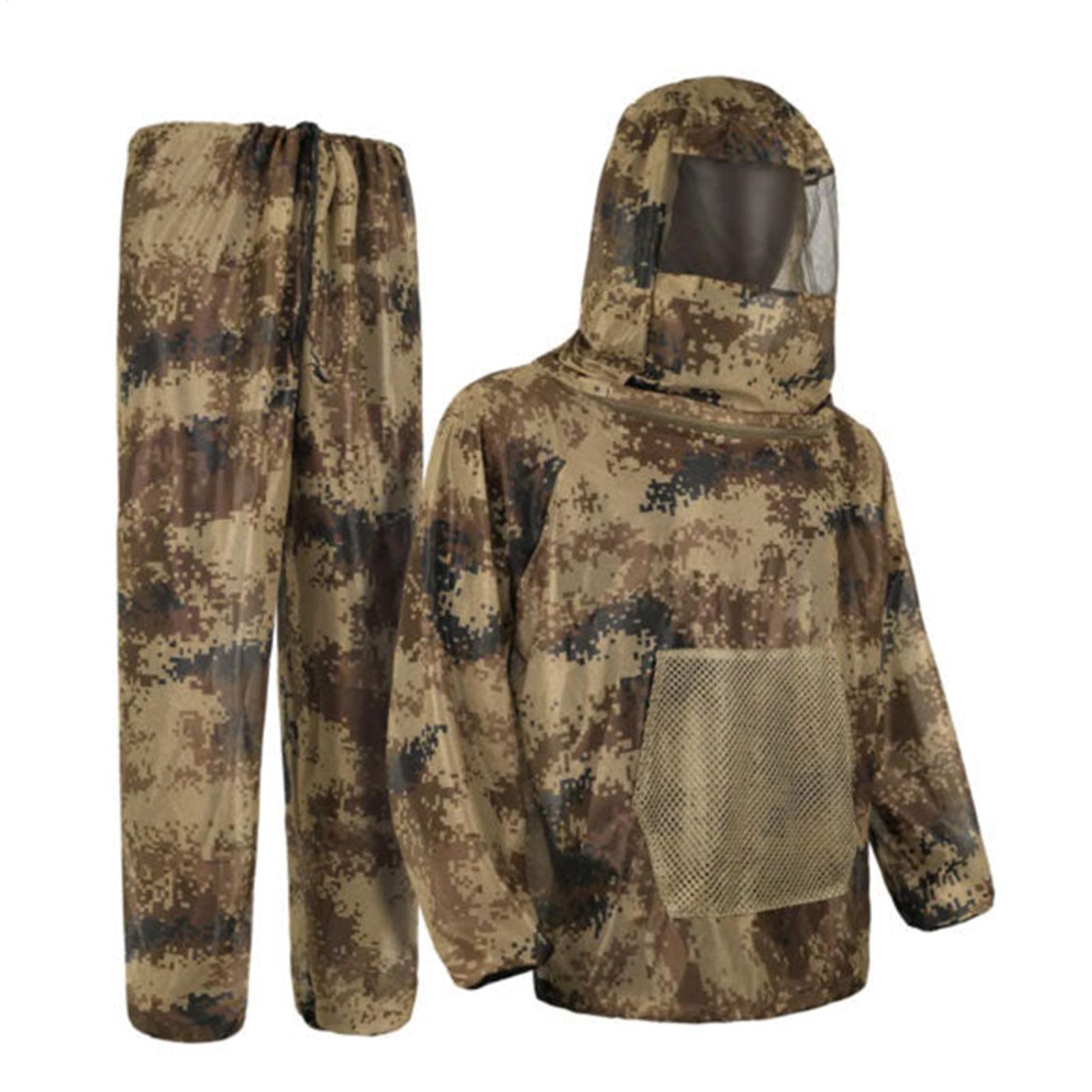 男性用ハンティングウェア、フライプルーフメッシュ付きフード付 - Outdoor Hunting Outfit のレビューと価格