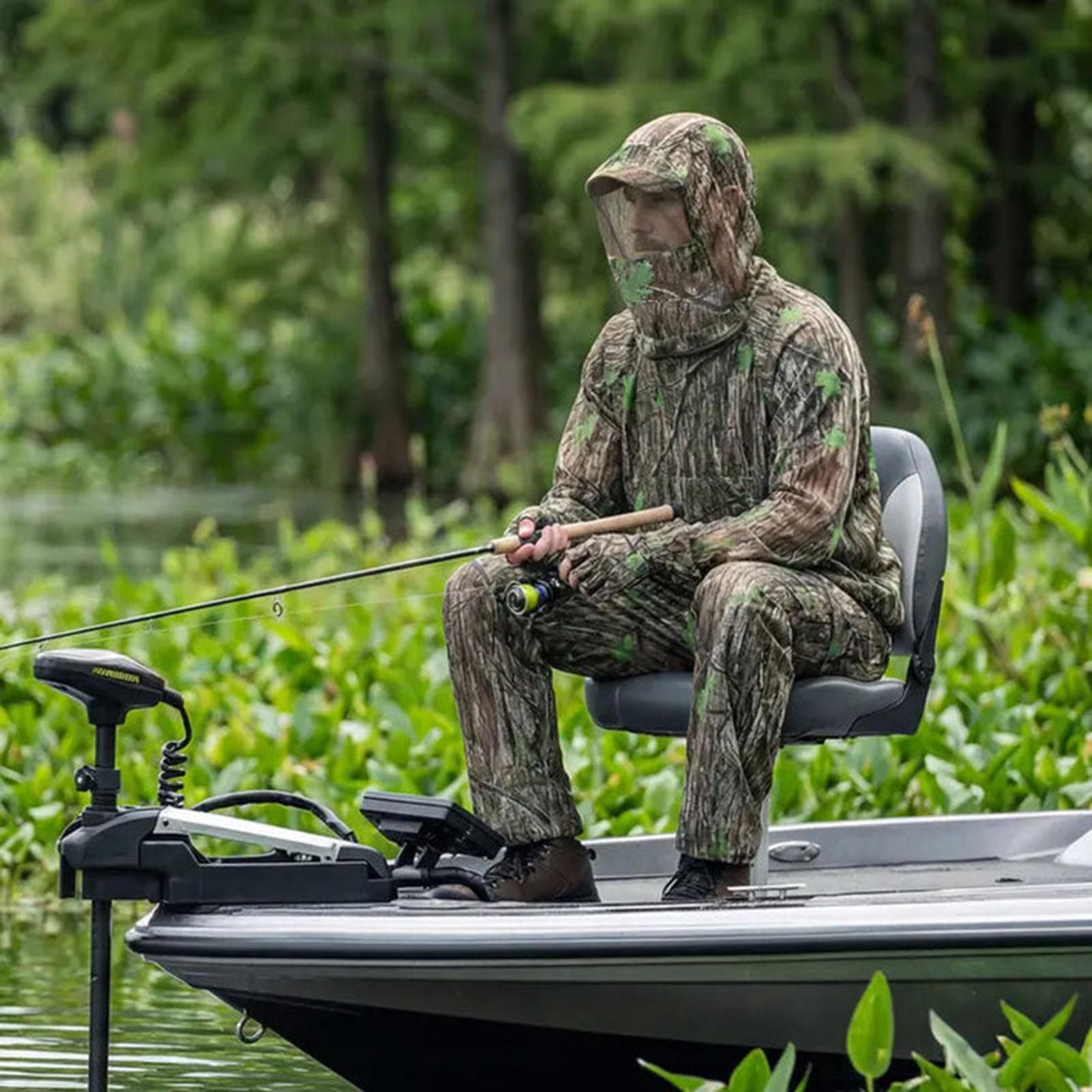 男性用ハンティングウェア、フライプルーフメッシュ付きフード付 - Outdoor Hunting Outfit のレビューと価格
