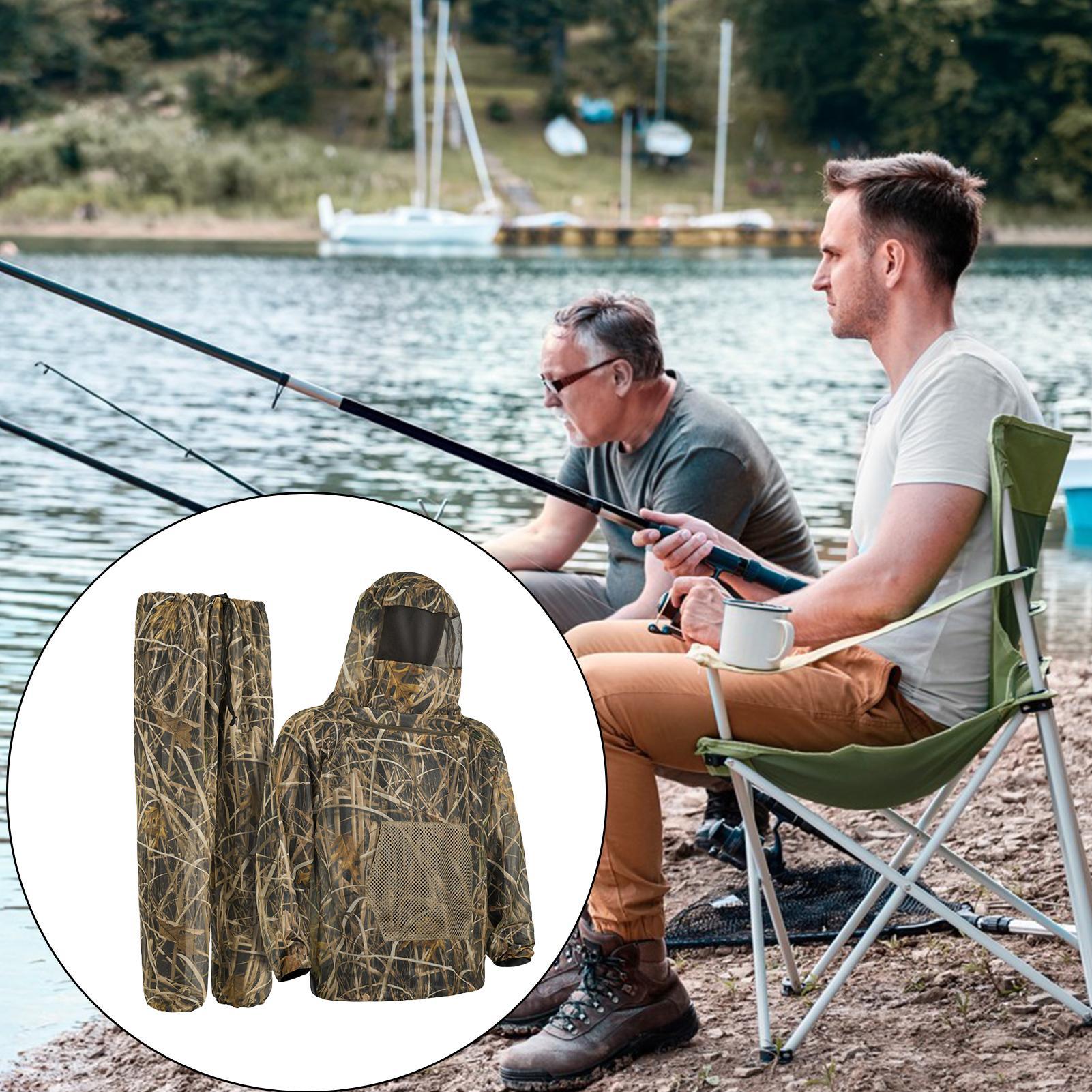 狩猟服フード付きフライプルーフメッシュ衣装釣りスーツ狩猟釣り - Outdoor Hunting Outfit のレビューと価格