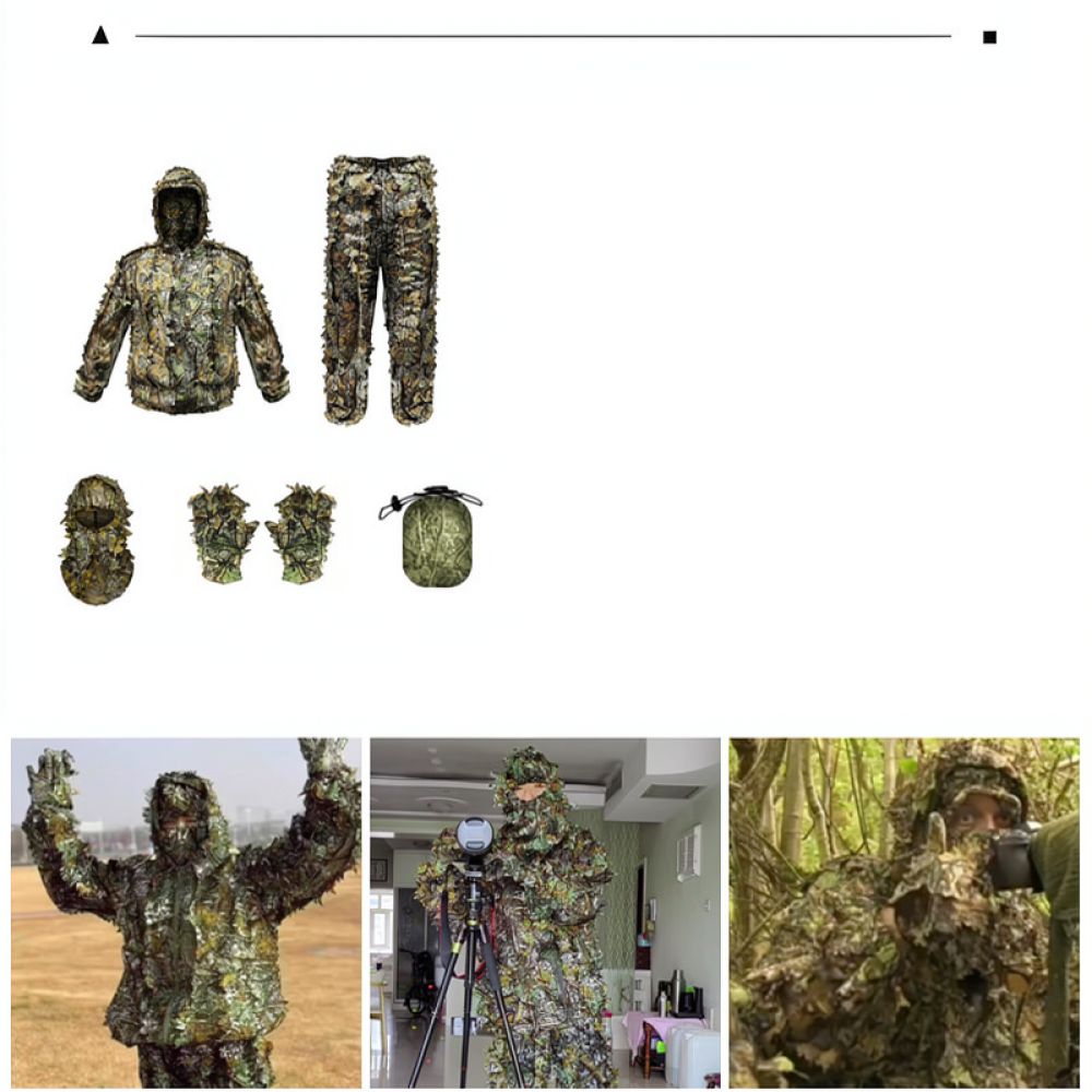 屋外用3Dリーフ柄迷彩ケープ。通気性に優れたギリースーツで、 - Outdoor Hunting Outfit のレビューと価格