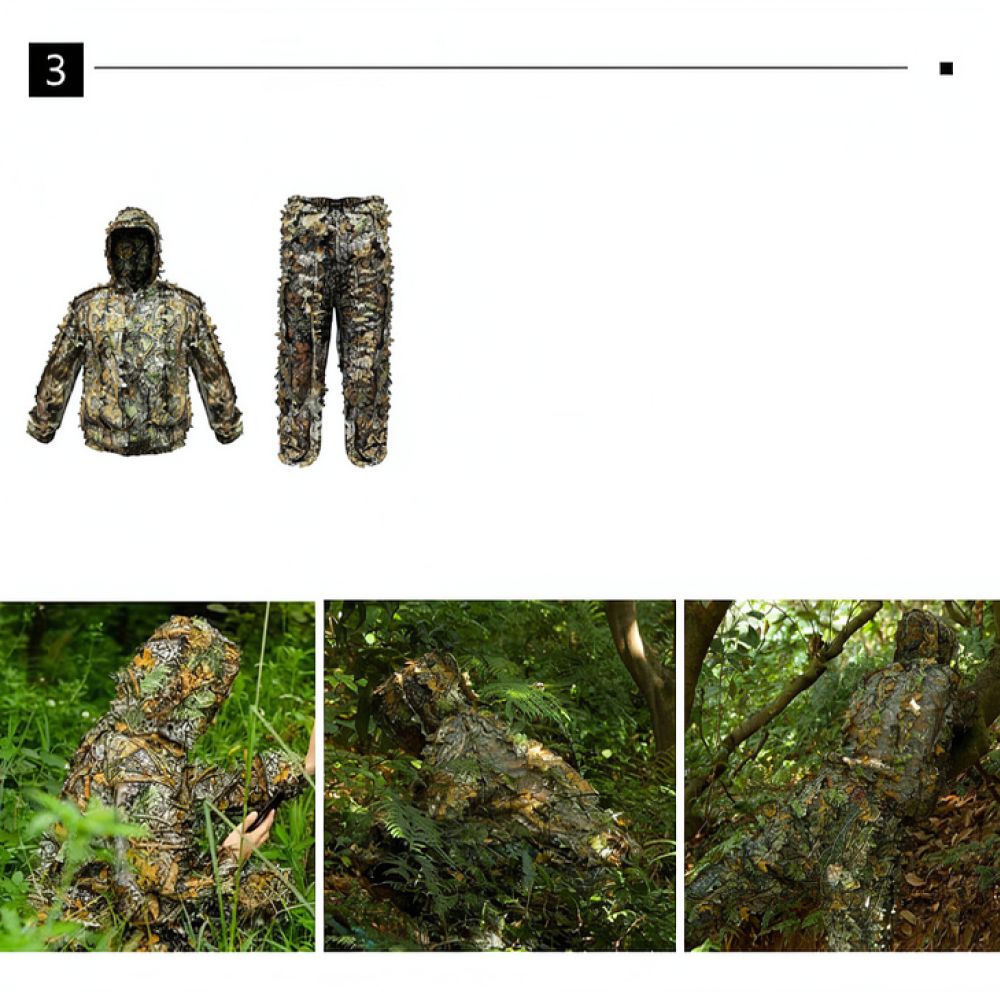 屋外用3Dリーフ柄迷彩ケープ。通気性に優れたギリースーツで、 - Outdoor Hunting Outfit のレビューと価格