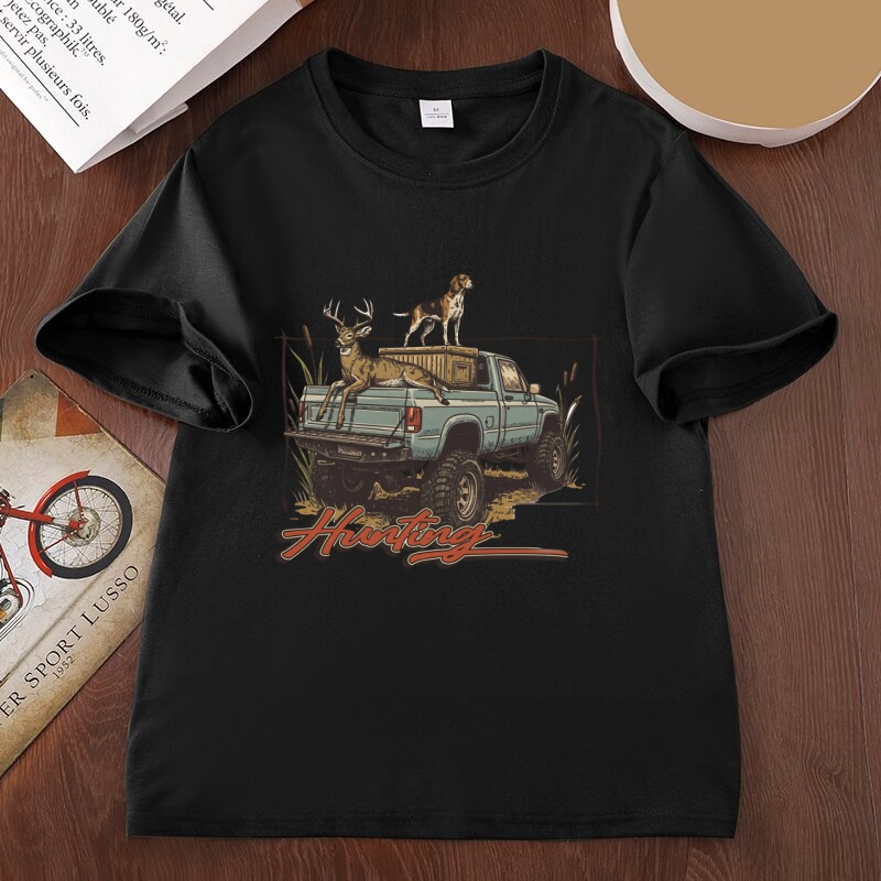 ハンティングTシャツ 鹿狩りTシャツ 犬柄Tシャツ メンズ  - Outdoor Hunting Dogs のレビューと価格