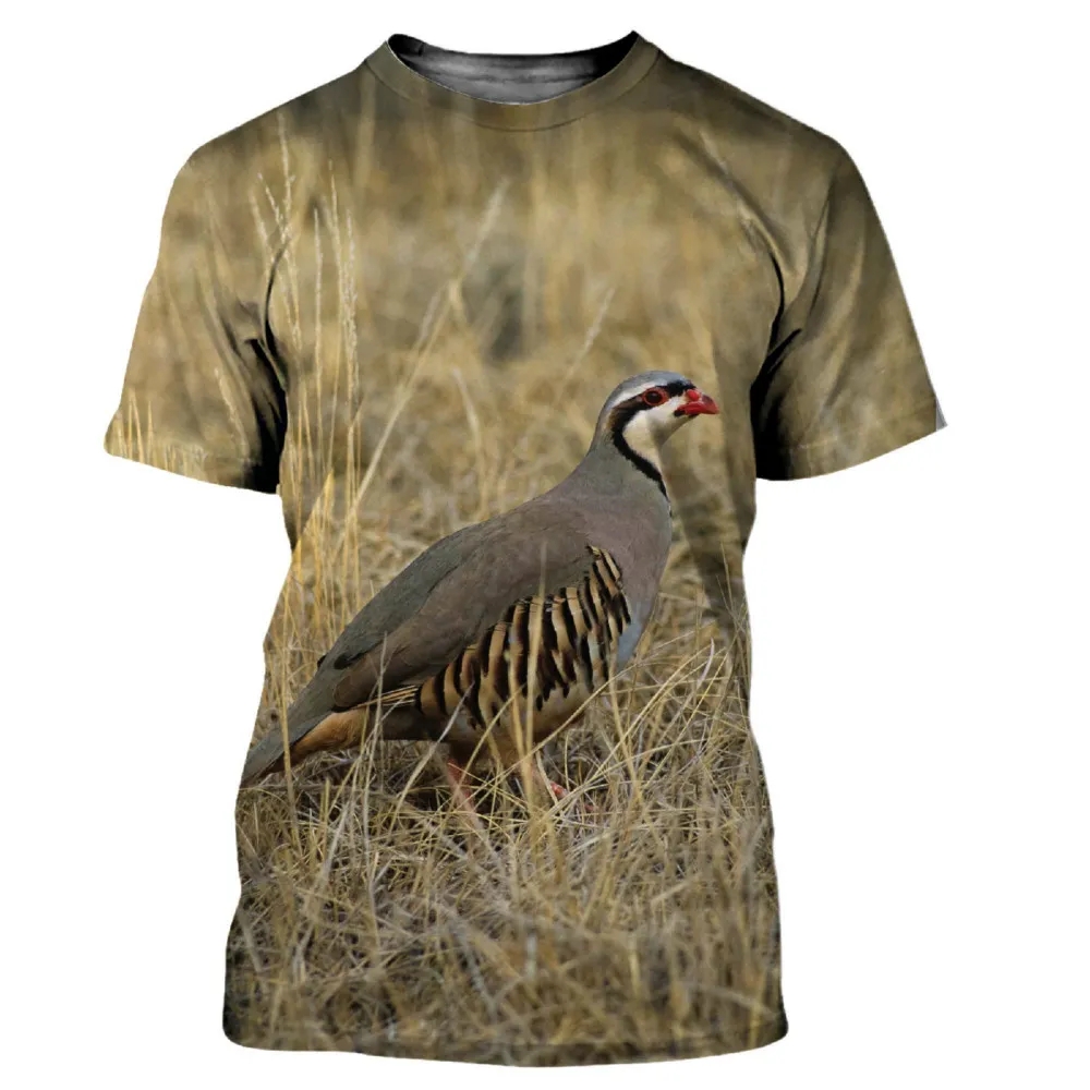 メンズ半袖ラウンドネックTシャツ,カジュアル,カモフラージュ - Hunting Quail のレビューと価格